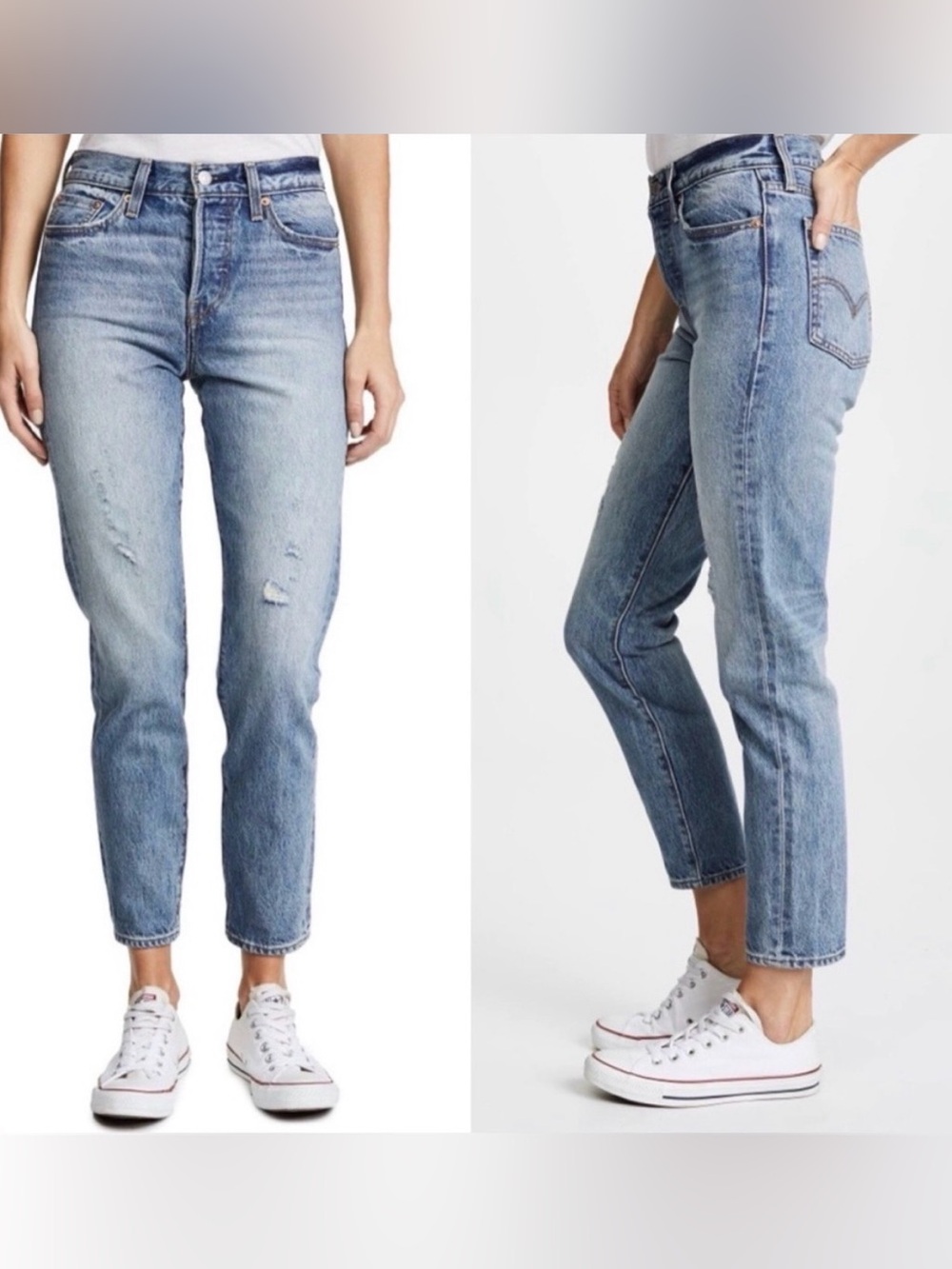 Levi's Cropped High-Rise Jeans in Light Blue Wash